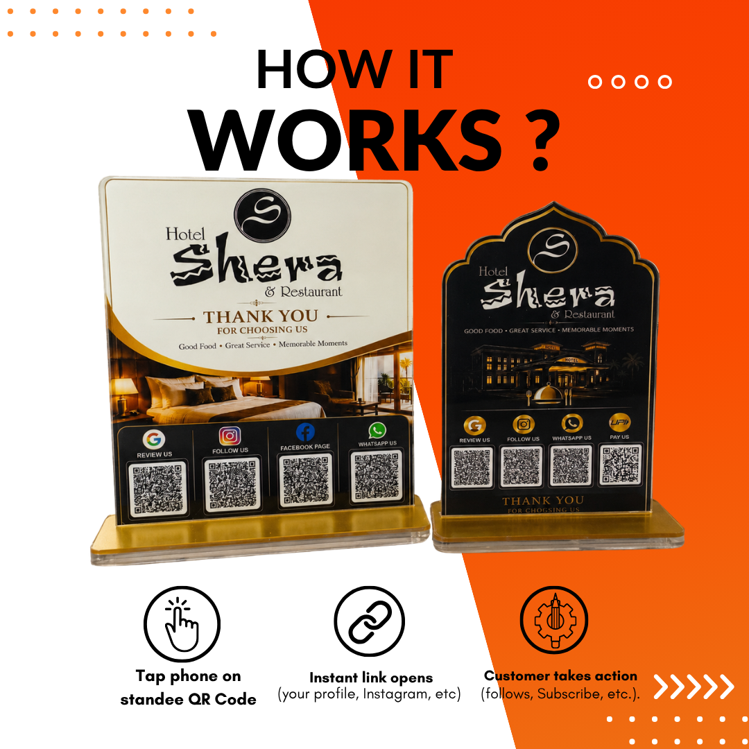 4 QR NFC Enabled Hotel Printed Bundle For Hotels Spa
