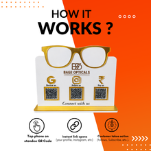 3 QR NFC Enabled Glasses Cut-Out Standee for Optical Stores