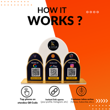 3 QR NFC Enabled Round Shape Standee For Jewellers