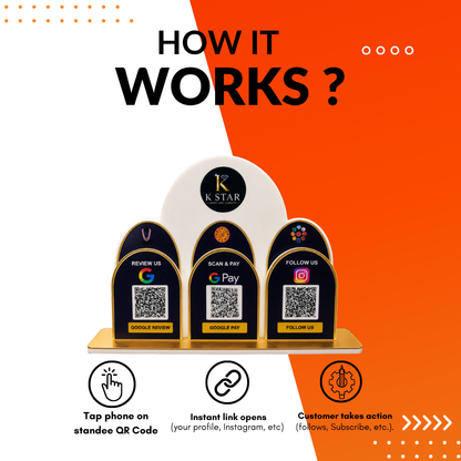 3 QR NFC Enabled Round Shape Standee For Jewellers