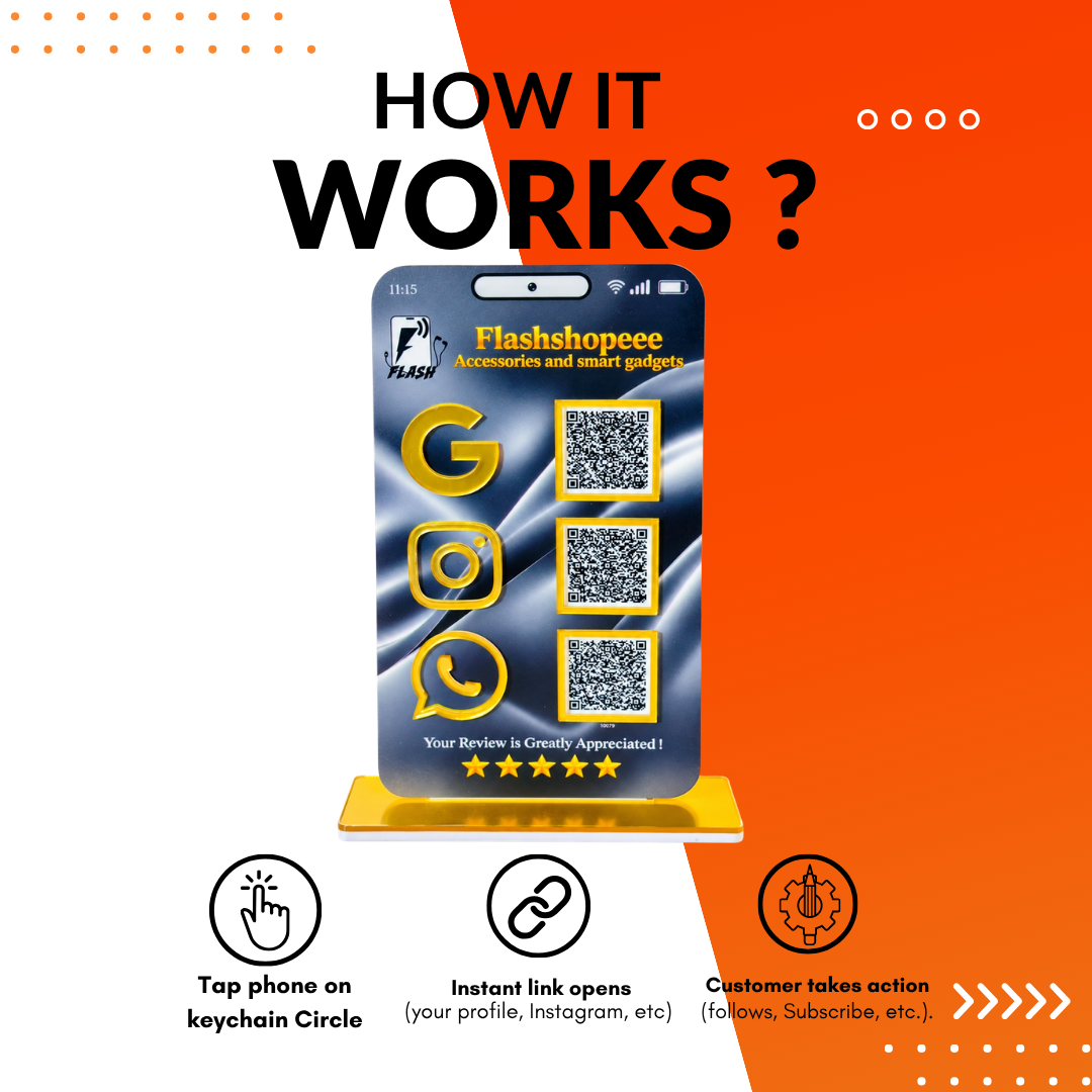 3 QR Frosted Vertical Phone Printed Standee