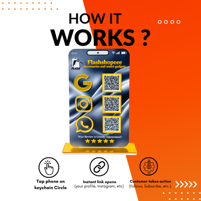 3 QR Frosted Vertical Phone Printed Standee