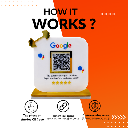 1 QR NFC Enabled Premium Google Review Dumble Cut Out Standee For GYM Fitness Club