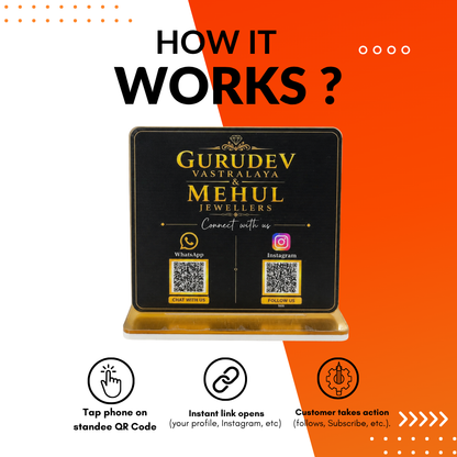 2 QR NFC Enabled Dark Gray Background For Cloth Store Jewellers