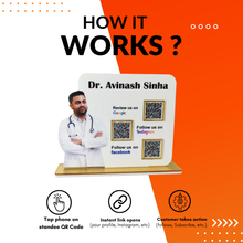 3 QR NFC Enabled Doctor Cut Out Standee For Dental Clinic Hospital