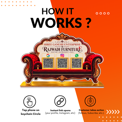 3 QR NFC Enable Sofa Shape Standee