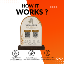 2 QR Round Shape Customize NFC Enabled Standee For Decor Spa Hotel