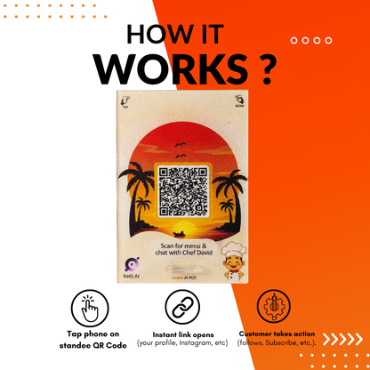 1 QR NFC Enabled Sunset Theme Standee For Restaurant Cafe Hotel