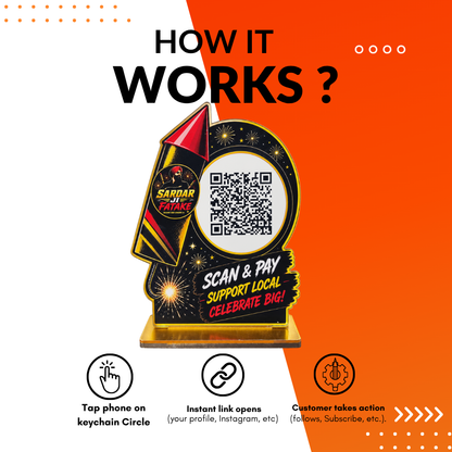 1 QR NFC Enabled Rocket Cut Out Standee For Fatake Shop
