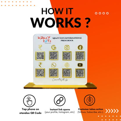 8 QR NFC Enabled Premium Square Shape Standee