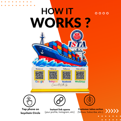 4 QR NFC Enabled Ship Cut Standee For Shipping Agency