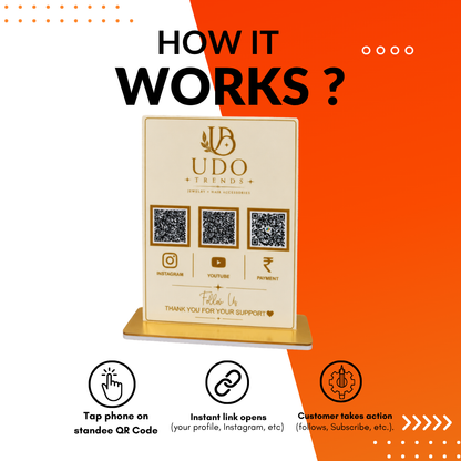 3 QR NFC Enbaled Rectangular Standee