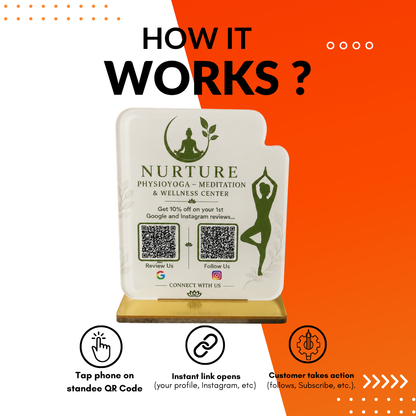 2 QR NFC Enabled Yoga Printed Standee For Physio yoga Clinic Physiotherapist