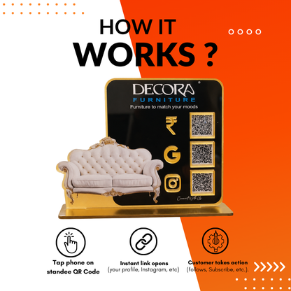 3 QR NFC Enabled Sofa Cut Out Standee For Furniture Dealer