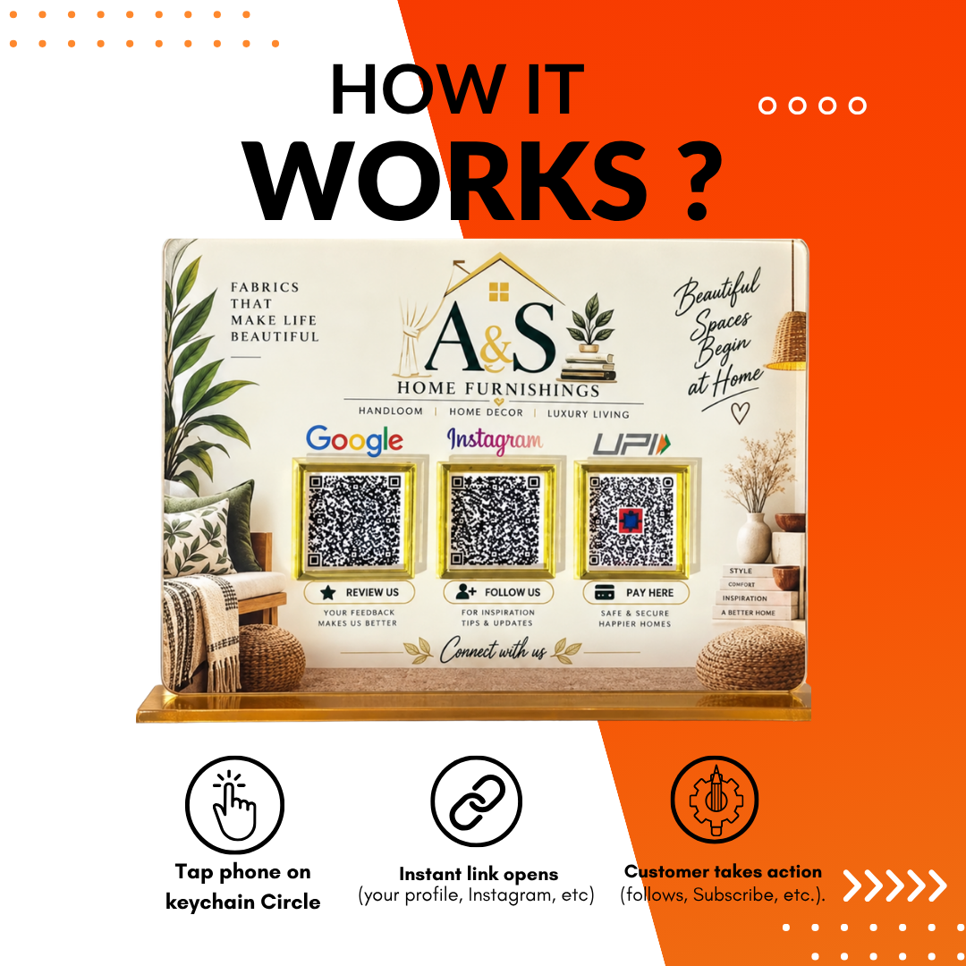 3 QR NFC Enabled Standee For Home Furnishings