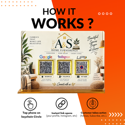 3 QR NFC Enabled Standee For Home Furnishings