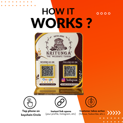 2 QR NFC Enabled Vertical Standee For Cafe Hotel Restaurant