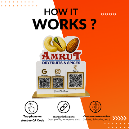 3 QR NFC Enabled Dry Fruit Cut Out Standee For Shop