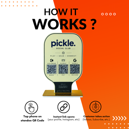 3 QR NFC Enabled Round Shape Standee For Social Club Sports Club