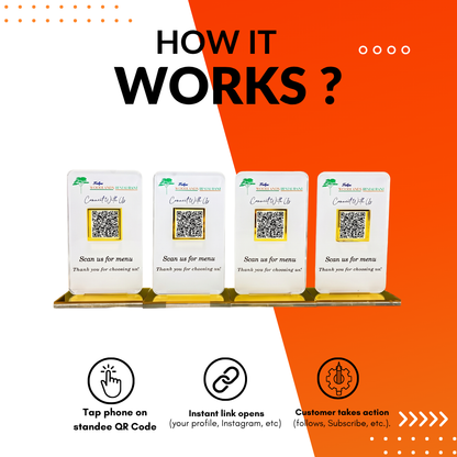 NFC Enabled Menu Standee (Pack of 4)  For Restaurant & Cafe