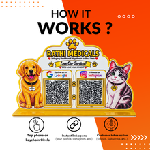 2 QR NFC Enabled Dog & Cat Cutout Standee for Pet Shop Pet Store & Pet Clinic