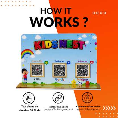 3 QR NFC Enabed Kids Theme Standee For School and Collages