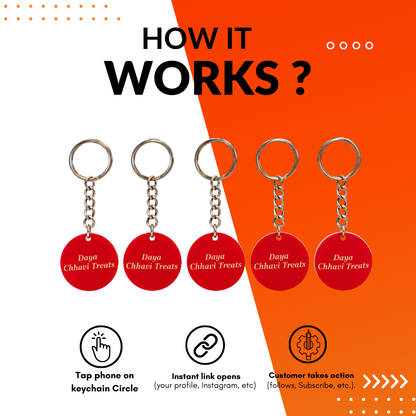 5 Customizable Keychain with logo printed