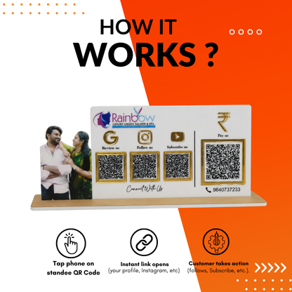 4 QR NFC Enabled Picture Cut Out Standee For Salon Spa