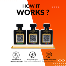 3 QR NFC Enabled Bottle Shape Standee For perfume shops wine shops
