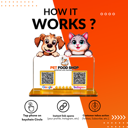 2 QR NFC Enabled Pet Shop Transparent Standee