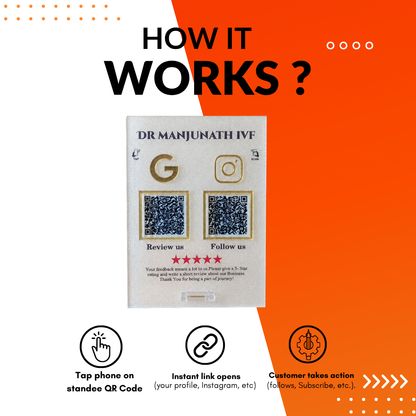 2 QR NFC Enabled Frosted Standee For Salon jewellers restaurants