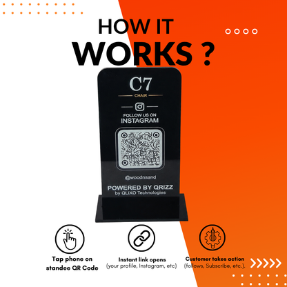 1 QR NFC Enabled Table Top Standee For Restaurent Cafe Hote