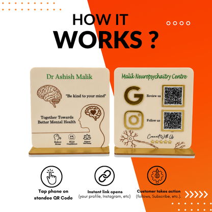 2 QR NFC Enabled Bundle With Instructions For Neuropsychiatry Clinic And Hospital