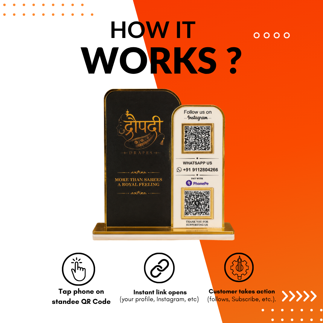 2 QR NFC Enabled Logo Cut Out Vertical Standee