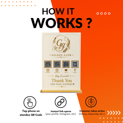 4 QR NFC Enabled Rectangular vertical Shape Standee