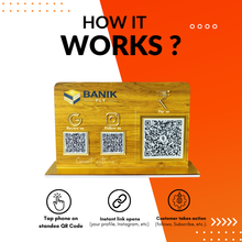 3QR NFC Enabled Horizontal Ply Interior Design NFC QR Display Wood Texture