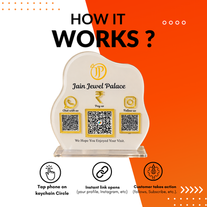 3 Qr NFC Enabled Curve Shaped Standee