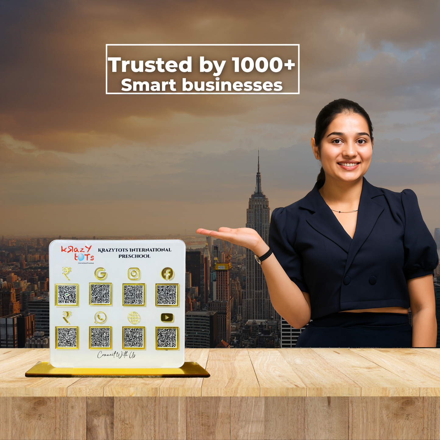 8 QR Premium Square Shape Standee