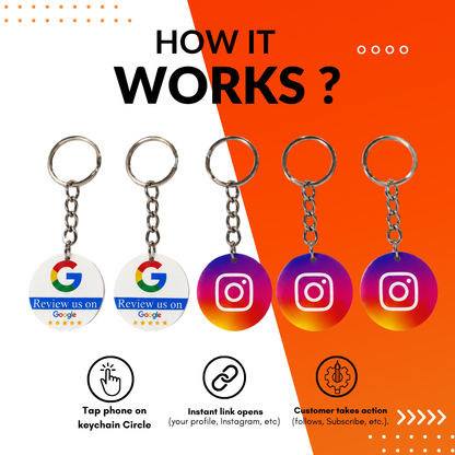 5 Keychain Instagram and Google Review Keychain Combo