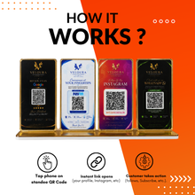 4 QR NFC Enabled Multi Color Standee For Jewellers Perfume Store and Showrooms