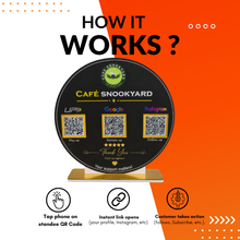 3 QR Round Shape Black Colour Standee