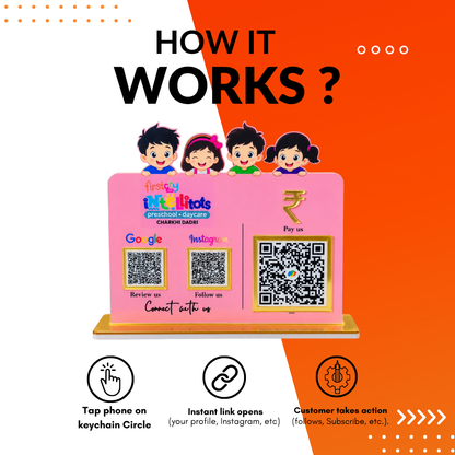 3 QR NFC Enabled Child Cutout Standee