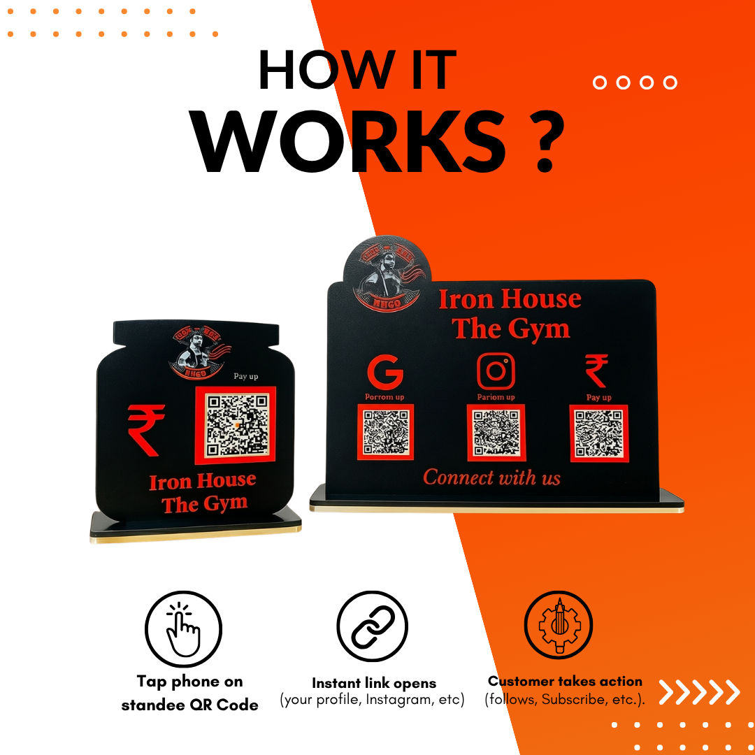 Black Premium NFC Enabled Bundle Standee 1 set of 2 standee For GYM and Fitness Center