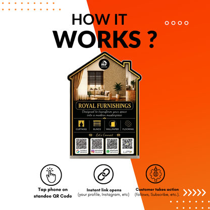 4 QR NFC Enabled Furniture Printed Standee For Furniture And Plywood