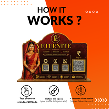 4 QR NFC Enabled Saree Woman Cut-Out Standee For Cloth Store Garments