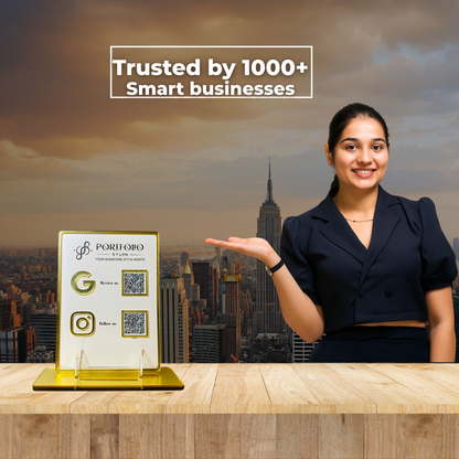 2 QR Golden Border Standee