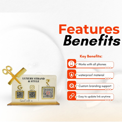 3 QR Frosted Salon Shape Standee