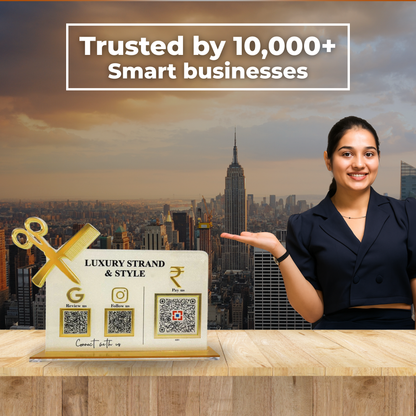 3 QR Frosted Salon Shape Standee