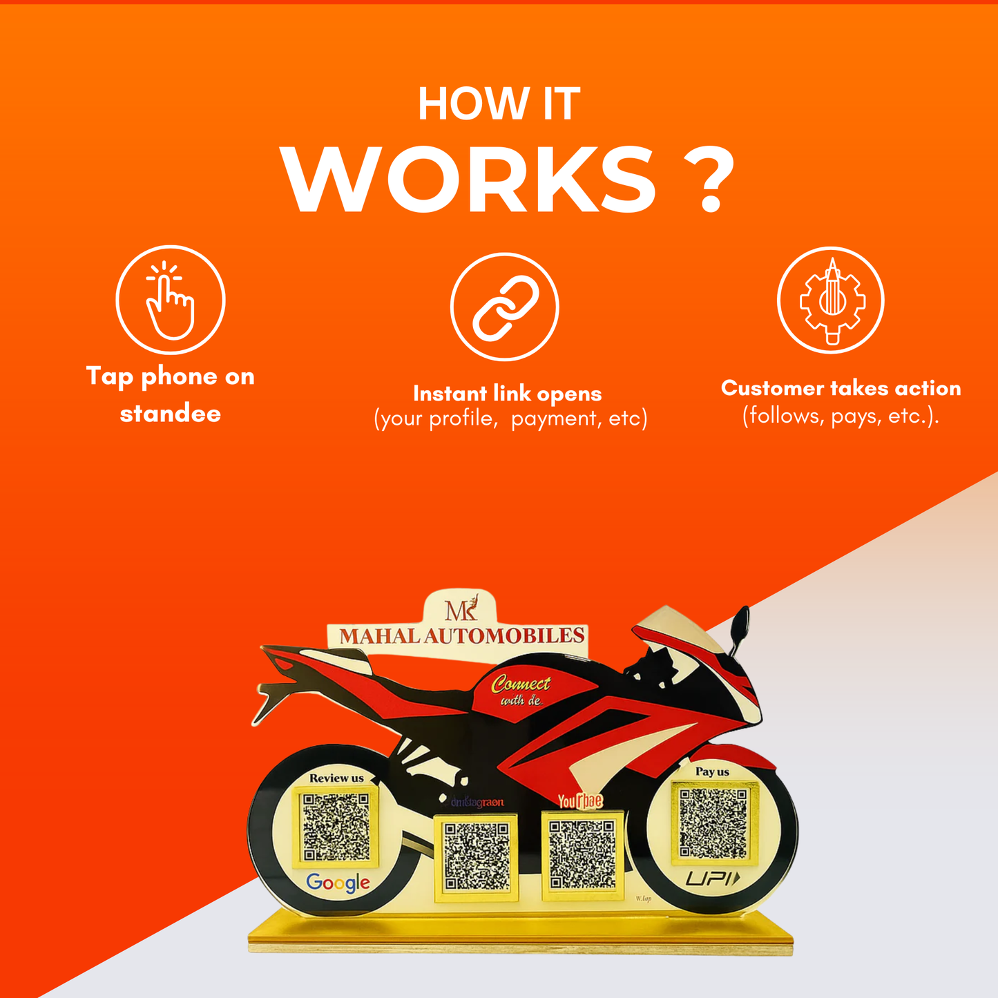 4 QR  Bike shape Standee