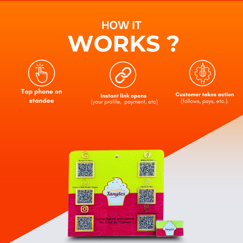 6 Qr Digital Standee With Business card